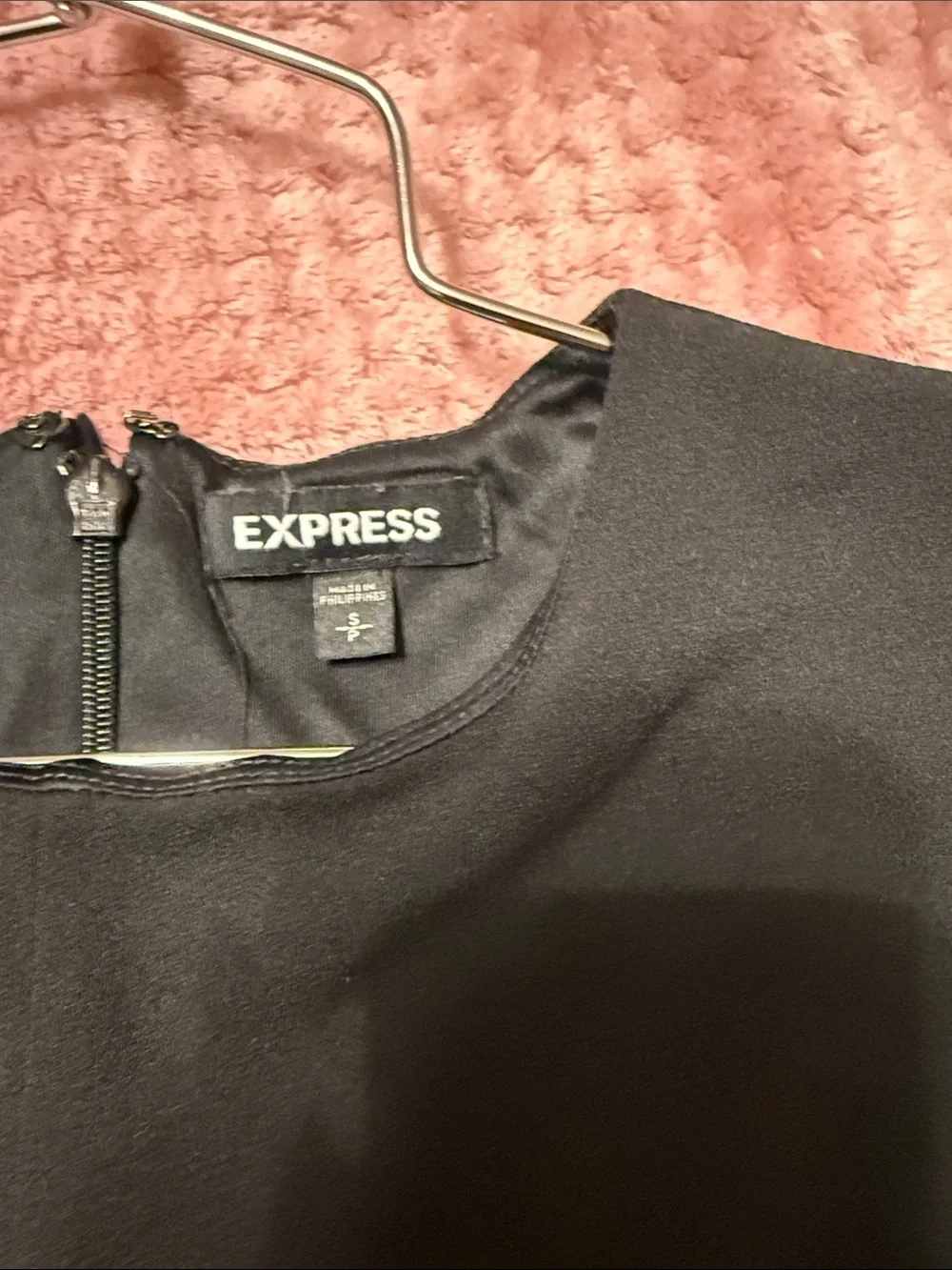 Express Black Comforter-style Dress with Ruffle Sleeves